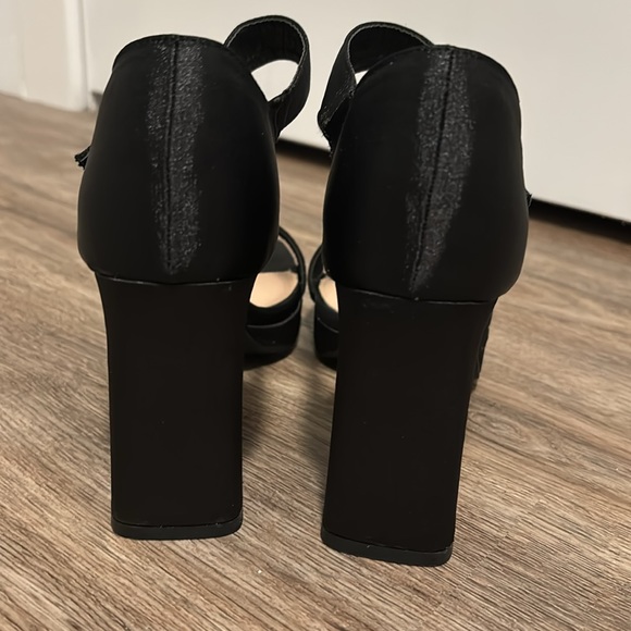 Satin Rhinestone Block Heels - Picture 6 of 10